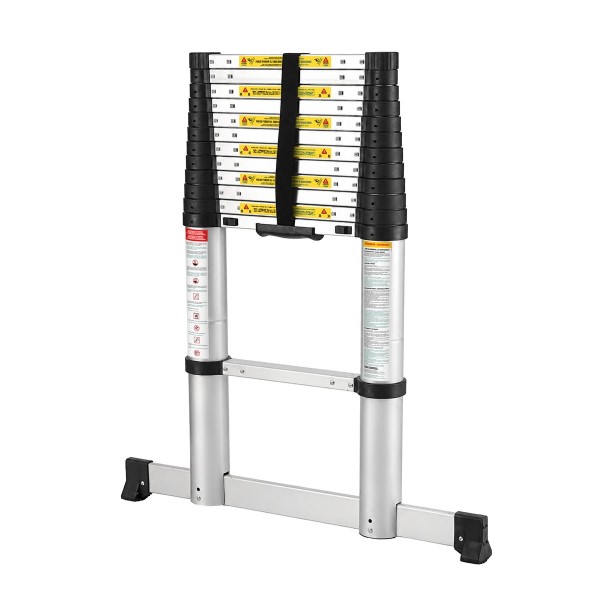 Escalera telesc. 13 pel con barra 3,8mt